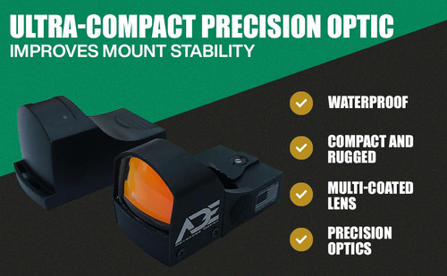 ADE Advanced Optics Crusader RD3-009 Red Dot Sight – Includes Mounting Plate for Ruger Security 9 – Motion Awake Reflex Optic Technology with Standard Picatinny Adapter – Compact Red Dot