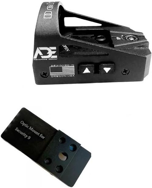 Ade Advanced Optics Delta RD3-012 Red Dot Reflex Sight + Optic Mounting Plate for Ruger Security 9 Pistol + Standard Picatinny Mounting Plate
