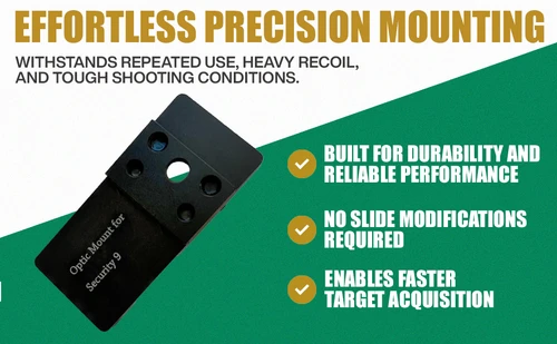 Ade Advanced Optics Delta RD3-012 Red Dot Reflex Sight + Optic Mounting Plate for Ruger Security 9 Pistol + Standard Picatinny Mounting Plate