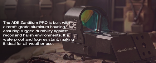 Ade Advanced Optics ZANTITIUM PRO RD3-015 PRO Motion Awake, Multi Reticle Red Dot Sight + Optic Mounting Plate for Ruger Security 9 Pistol + Standard Picatinny Mounting Plate
