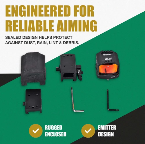 ADE Advanced Optics RD3-041 ORION Enclosed Red Dot Sight – Multi Reticle, IP55 Waterproof, Picatinny Mount