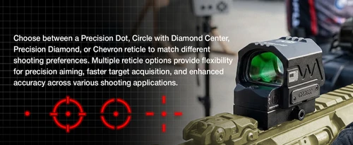 ADE Advanced Optics RD3-041 ORION Enclosed Red Dot Sight – Multi Reticle, IP55 Waterproof, Picatinny Mount