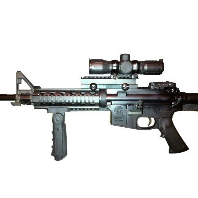 TACTICAL See-Thru .223 Flat Top 1" Riser BLACK Mount for Picatinny Rail