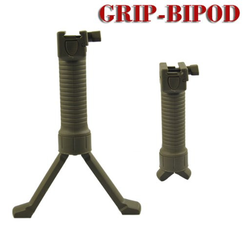 FDE/Tan Color! Foregrip Bipod Spring loaded Rail Tactical RIS Rifle Grip Bipod  fits picatinny/weaver rail