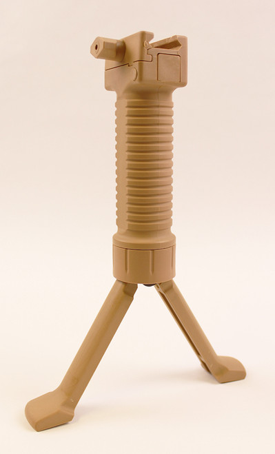FDE/Tan Color! Foregrip Bipod Spring loaded Rail Tactical RIS Rifle Grip Bipod  fits picatinny/weaver rail