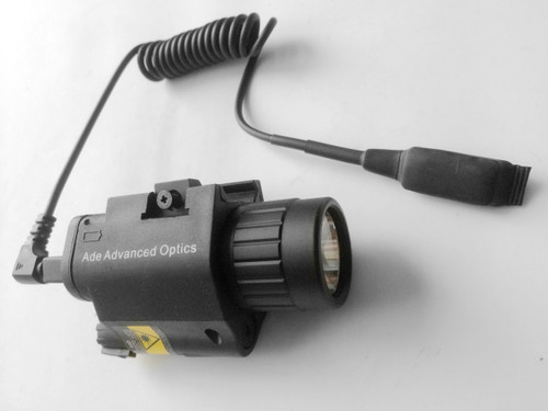 Rifle Tactical 200 Lumen CREE LED FlashLight + RED Laser Sight + Pressure Switch by Ade Advanced Optics