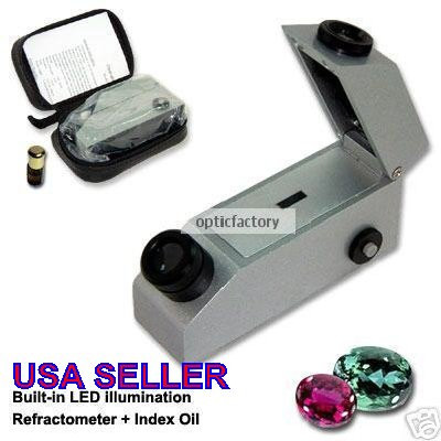Dichroscope,Chelsea Filter,Jewelers Loupe,Gem Refractometer,RI Fluid,Book, 6 Kit