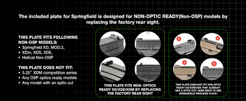 Springfield XD Pistol Mount Plate for Vortex venom, burris fastfire, meopta, eotech mrds, docter, insight Red Dot Reflex Sight