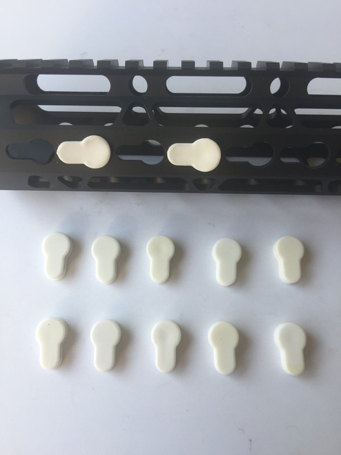 Pack 10! Ultra WHITE Rubber Insert Protector Plug for KeyMod Rail Covers