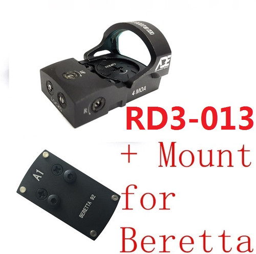 Ade Advanced Optics RD3-013 Bertrillium RED Dot Reflex Sight Pistol+ Optic Plate for Beretta M9 22LR/92FS/92AF/M9/SAR B6C