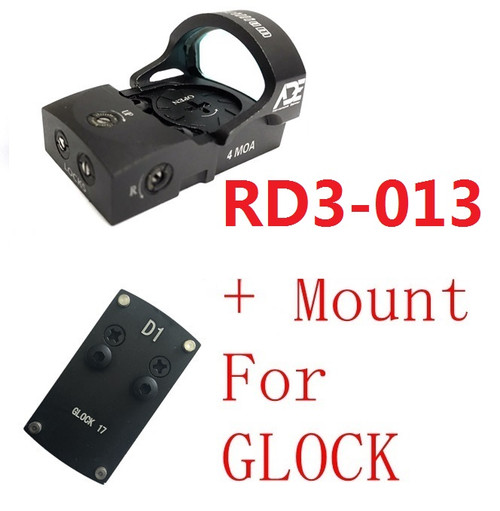 Ade RD3-013 Bertrillium RED Dot Reflex Sight + Optic Mounting Plate for All GLOCK (Non-MOS) Standard models Canik TP9SF TP9SA and Taurus GX4, G3C & G3 with factory steel sights pistol