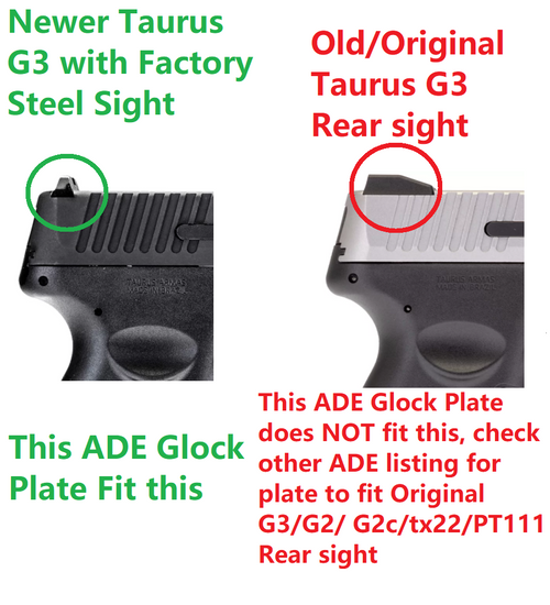 Ade RD3-013 Bertrillium RED Dot Reflex Sight + Optic Mounting Plate for All GLOCK (Non-MOS) Standard models Canik TP9SF TP9SA and Taurus GX4, G3C & G3 with factory steel sights pistol