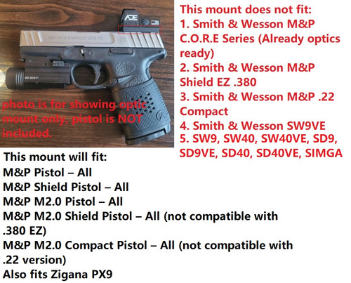 Ade RD3-013 Bertrillium RED Dot Reflex Sight + Optic Mounting Plate for SW Smith Wesson MP/MP 2.0 Shield/Zigana PX9 Pistol + Standard Picatinny Mount