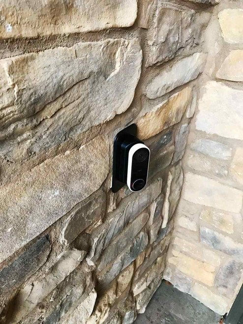 Ade Advanced Optics Wall Plate with 30 Degree L/R Wedge Angled Mount for Nest Hello Doorbell - Black