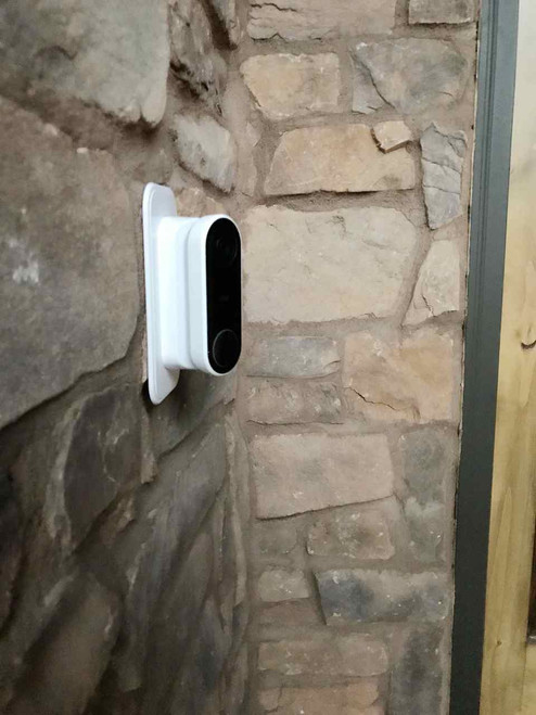 Ade Advanced Optics Wall Plate with 30 Degree L/R Wedge Angled Mount for Nest Hello Doorbell - WHITE