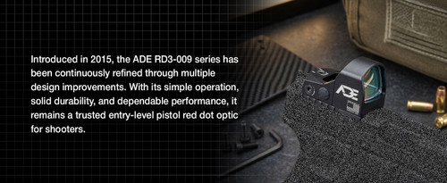 Ade Advanced Optics Shake Awake Compact RD3-009 Red Dot Reflex Sight + Optic mounting plate for  Ruger SR22 Pistol + Picatinny mounting plate