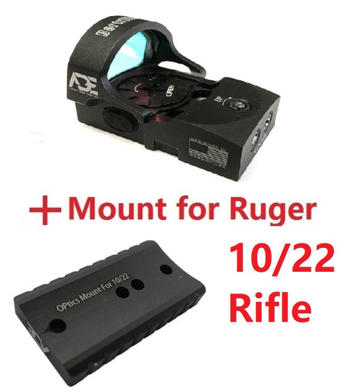 Ade Advanced Optics RD3-013 Bertrillium Red Dot Sight + Optic mounting plate for Ruger 10/22 Rifle + Picatinny mounting plate