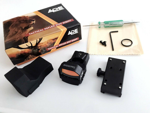 Ade Advanced Optics RD3-015 Zantitium Red Dot Reflex Sight + Optic mounting plate for Ruger 10/22 Rifle + Picatinny mounting plate