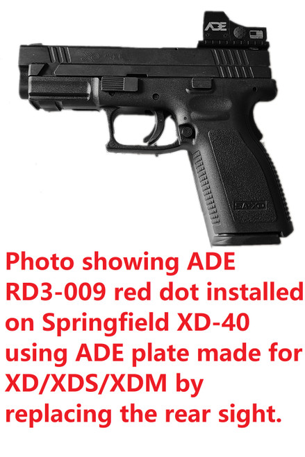 Springfield XD, MOD.2,XDm,XDS,XDE, Hellcat(Non-OSP) Pistol Mount Plate for Vortex Venom/Razor/Viper,  Burris Fastfire,  Meopta,  Eotech MRDS,  Docter, Insight,  Sightmark Minishot