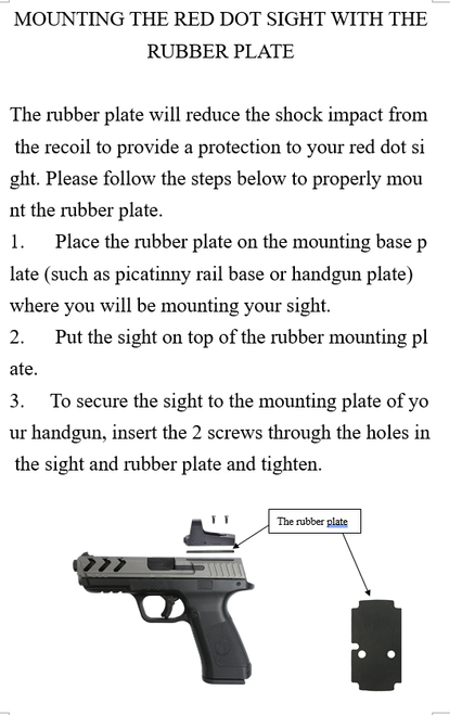 Anti Flicker/Sealing Plate/Rubber Shim For Vortex Venom/Razor/Viper,  Burris Fastfire,  ADE RD3-006, RD3-009, RD3-012, RD3-013, RD3-015, Meopta,  Eotech MRDS,  Docter, Insight,  Sightmark Minishot