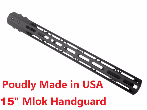 MADE IN USA!- ADE PRO 15" INCH MLOK RAIL SUPER SLIM HANDGUARD FREE FLOAT  for AR15 - Bolt on Design