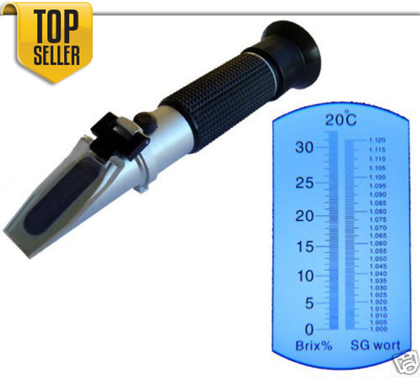 Most Accurate Beer Wort and Wine Refractometer,Dual Scale - Specific Gravity and Brix