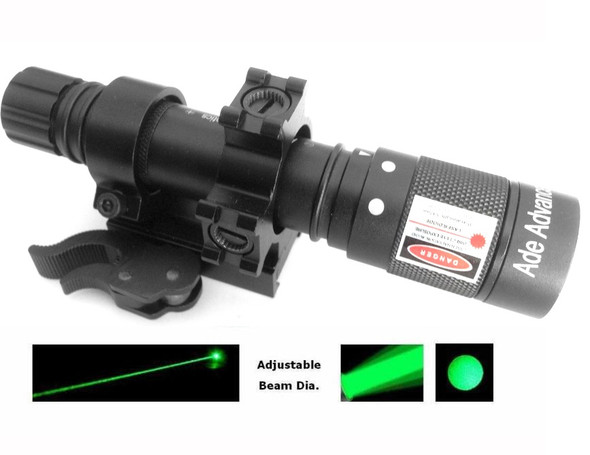 Adjustable Green Laser Flashlight Designator Illuminator QUICK RELEASE QD Mount