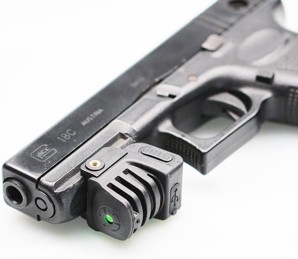 Rechargeable mini GREEN Sight for Subcompact Pistols & Compact Handguns - Fits Springfield XD XD-S XDM S&W M&P Beretta PX-4 Taurus Millenium Walther PPQ PPS PPX PK380 Ruger SR9C