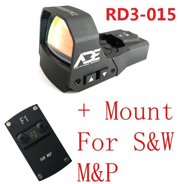 Ade RD3-015 Zantitium RED Dot Reflex Sight + Optic Mounting Plate for SW Smith Wesson MP/MP 2.0 Shield/Zigana PX9 Pistol + Standard Picatinny Mount