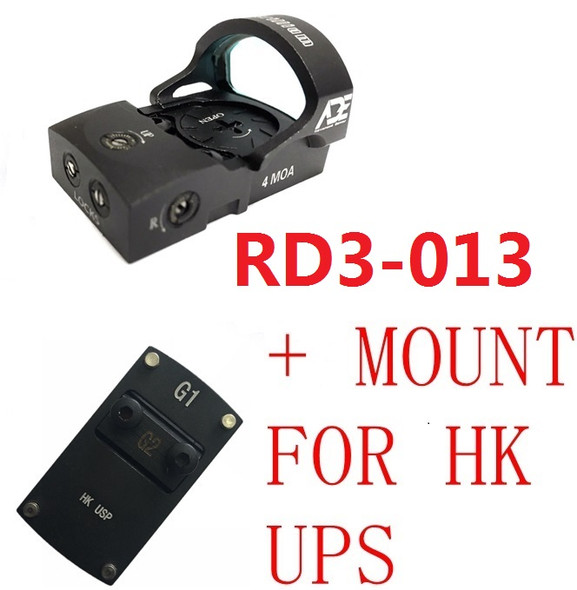 Ade Advanced Optics RD3-013 Waterproof RED Dot Reflex Sight Pistol for HK USP Tactical 9mm 45ACP 40 SW