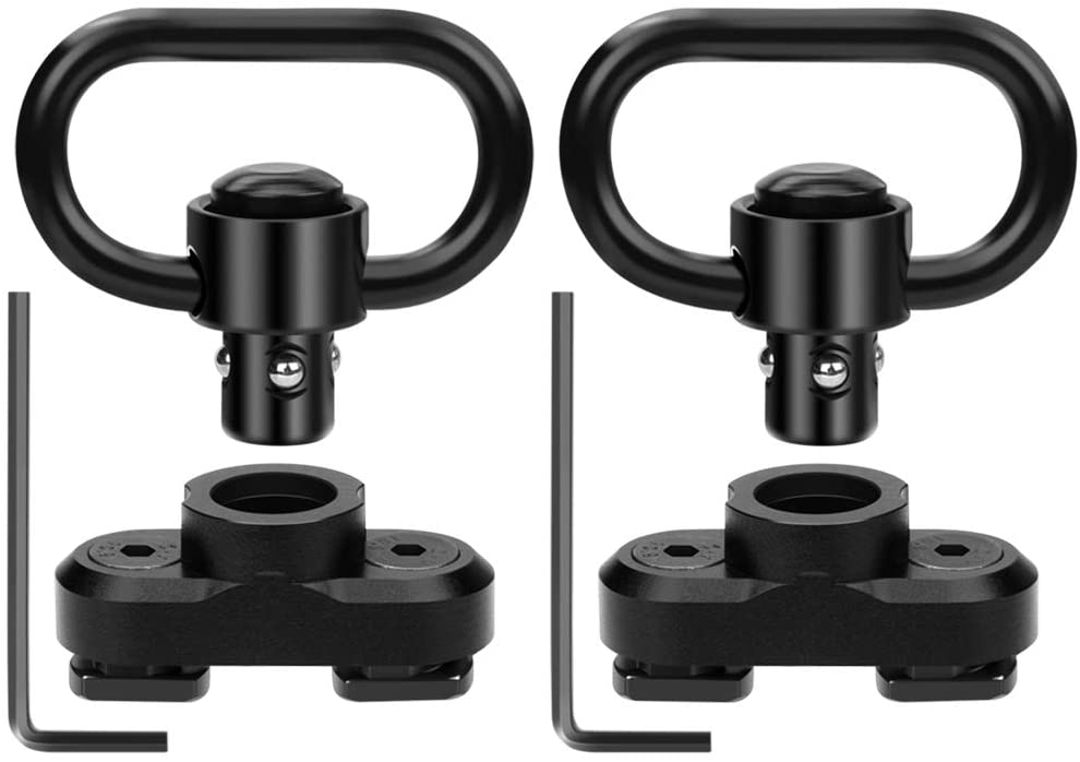 Support D'élingue Pivotant M-LOK QD - Détachement Rapide - Acier Noir - Universel