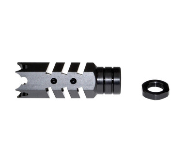 5/8-24 Steel Shark Muzzle Brake For .308, .300 Blackout, 7.62mm Rifles - Includes Washer