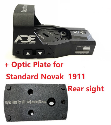 Ade Advanced Optics Zantitium Red Dot Reflex Sight With Twice Bigger Window + 40k Battery Life Compatible With Doctor/Venom/Fastfire Red Dot Footprint