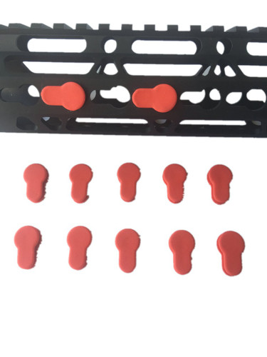 Pack 10! RED Rubber Insert Protector Plug Covers Freefloat KeyMod Rail ...