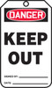 OSHA Danger Safety Tag: Keep Out Standard Back B RP-Plastic 5/Pack - MDT232PTM