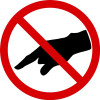 ISO Prohibition Safety Sign: Do Not Touch (2003/2011) 6" Aluminum 1/Each - MISO522VA