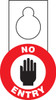 Shaped Door Knob Hanger Safety Tag: No Entry 9" x 5" 10/Pack - TAD604