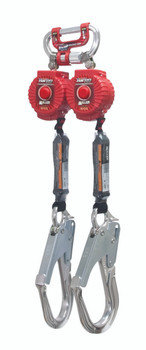 Miller 6 ft. Twin Turbo Personal Fall Limiter with G2 Connector & Steel Rebar Hooks - MFLC-4-Z7/6FT