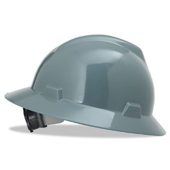 MSA V-Hat Full Brim Gray Ratchet Hard Hat - 475367