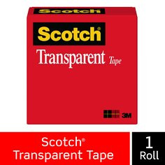 Scotch® Transparent Tape 600 Clear -  1/2 in x 1296 in -  144 per case Boxed
