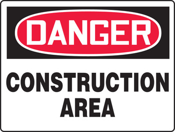 Really BIGSigns OSHA Danger Safety Sign: Construction Area 24" x 36" Aluminum 1/Each - MCRT201VA