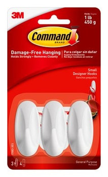 Command Small Designer Hooks -  3 pack 17082-3ES