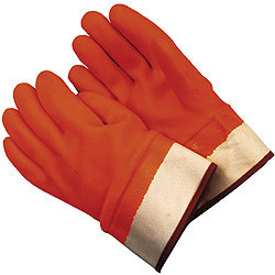 PVC Orange Coated Safety Cuff Glove- Pair