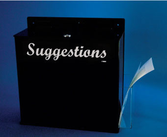 Acrylic Suggestions Box - 12H X 11.75W X4 3/4D - ASB
