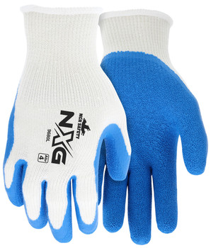 MCR Safety NXG Work Gloves 10 Gauge Cotton Polyester Shell Blue Latex Palm - 9680 - Pair