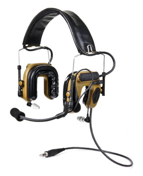 3M PELTOR ComTac IV Hybrid Communication Headset, Single Comm, Flexi Boom Mic, MT16H044FB-47 CY, Coyote Brown 1 EA/Case
