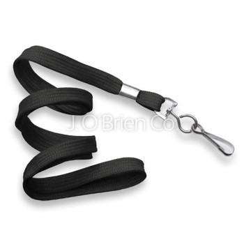 Non-Breakaway Lanyards: Flat-Poly Black End Fitting: Swivel Hook 10/Pack - DNH630BK