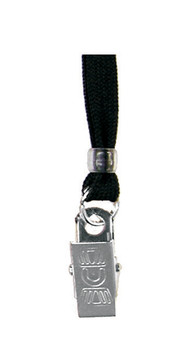Breakaway Lanyards: Flat Poly Black End Fitting: Bulldog Clip 10/Pack - DNH640BK
