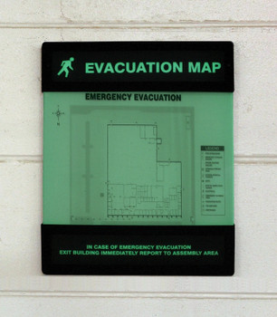 Evacation Map Holder 2 11" x 17" English Glow Un-Assembled 1/Each - DTA239