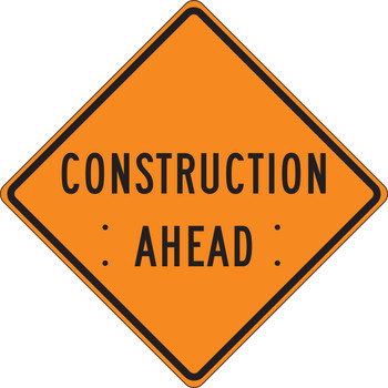 Roll-Up Construction Sign: Construction Ahead 36" x 36" Fluorescent Vinyl 1/Each - FRC301FL